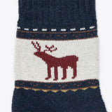 4er Pack Wollsocken Damen Rentier blau