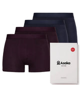 Asaka Boxershorts Bambus bordeaux navy