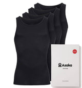 Asaka Unterhemden Bambus schwarz