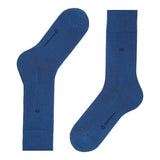 Burlington Herrensocken Dublin unifarben blau Baumwolle