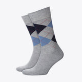 Burlington Herrensocken King mit Rauten hellgrau & blau