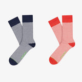 CHEERIO* 4er-Set Socken gemustert rot & blau