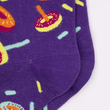Damen Motivsocken mit Donuts in lila & orange