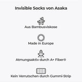 Yoshino 12 Pack Invisible Socks Bamboo Black A+ Fiber®