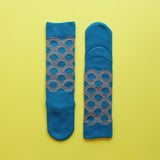 Percent Japan Herrensocke Herbst Winter Punktedesign blau