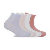 s.Oliver set of 4 quarter socks women pink white &amp; light blue