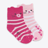 Sterntaler 2-pack ABS baby socks cat motif pink pink striped girls
