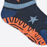 Sterntaler Fliesen Flitzer Babysocken AIR dunkelblau orange Neon Sterne Jungs