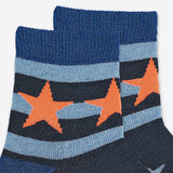 Sterntaler Fliesen Flitzer Babysocken AIR dunkelblau orange Neon Sterne Jungs