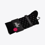 Von Jungfeld Herrensocke Dots Punktemuster Baumwolle schwarz