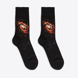Von Jungfeld Herrensocke schwarz mit Motiv Milkyway