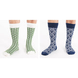 Asaka Set 4 Boxer & Socken Bambus Weiß / gemustert